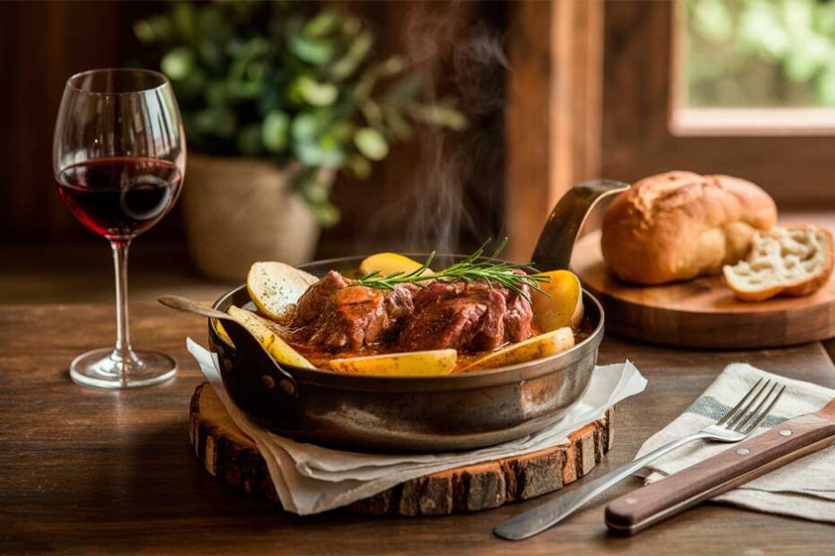 estofado de carne al vino tinto