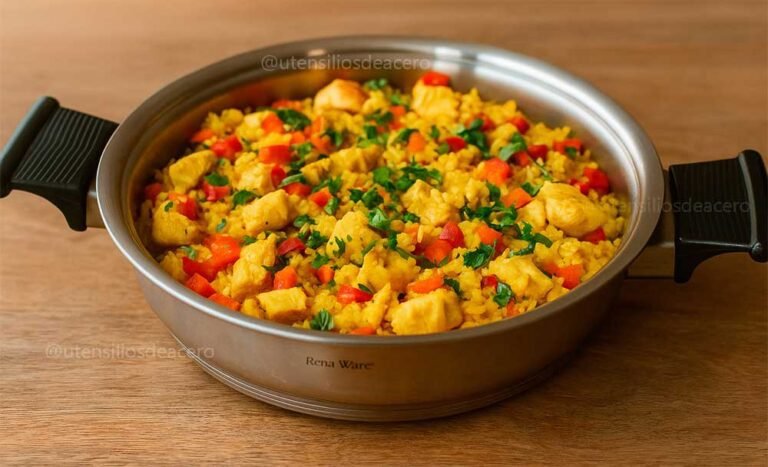 Arroz con pollo al estilo mediterráneo, fácil y delicioso