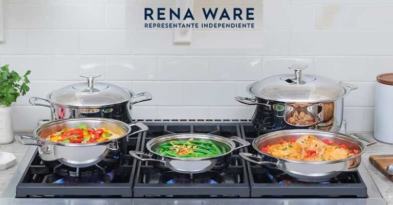 Ollas Rena Ware sobre una cocina elegante