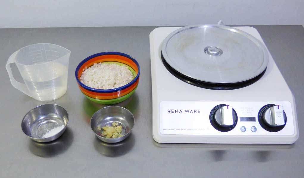 Ingredientes básicos para preparar arroz blanco