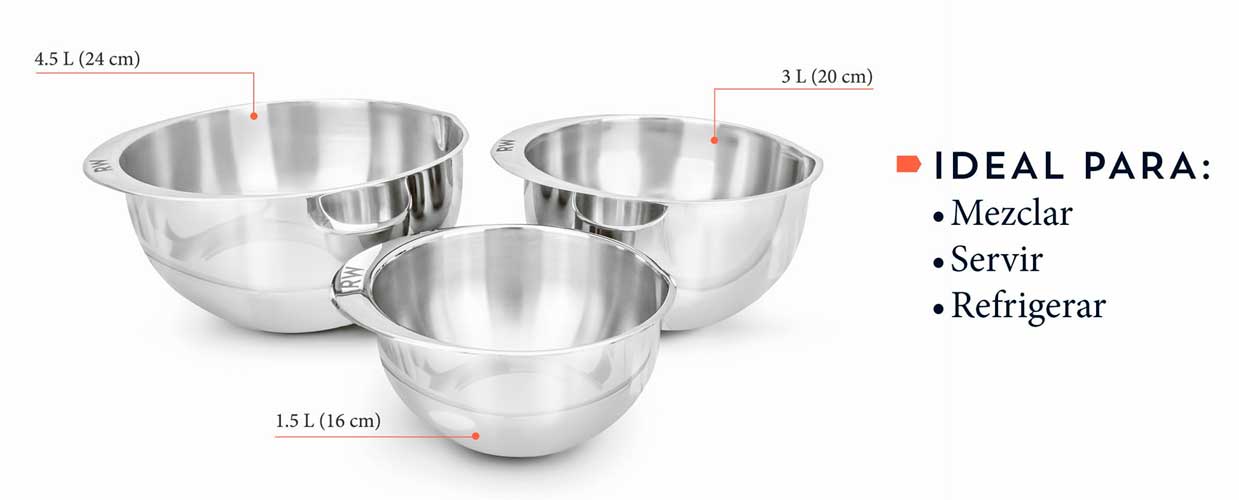 Juego de Bowls de acero Rena Ware