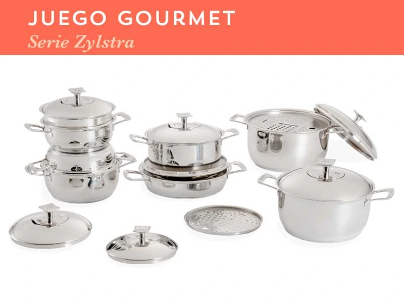 Rena Ware Serie Zylstra – Juego Gourmet 17 piezas con asador 6 L