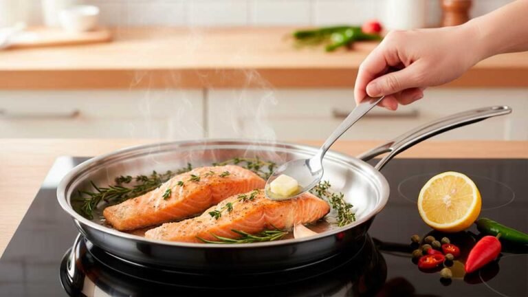 Salmón Sellado con Mantequilla y Finas Hierbas